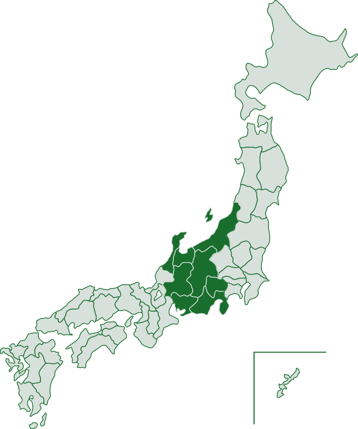 日本地図：中部