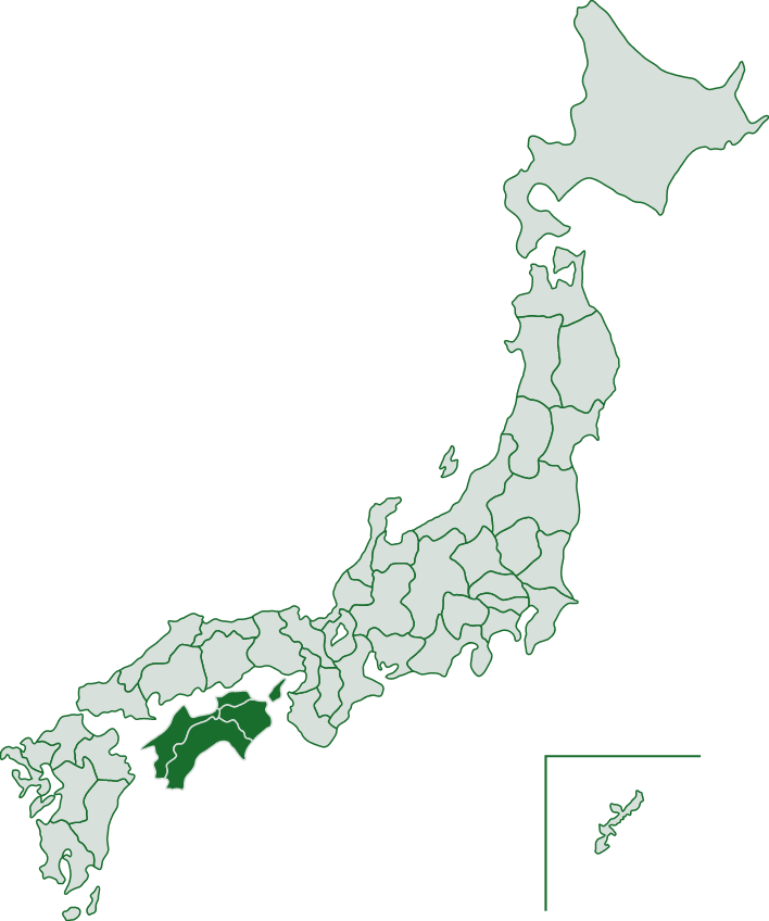 日本地図：四国