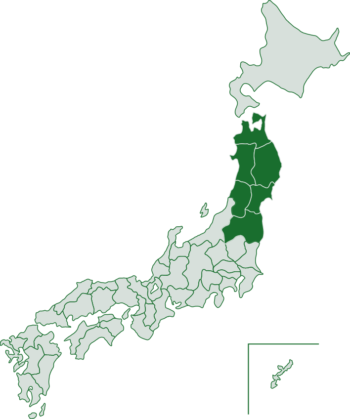日本地図：東北